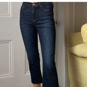 J Crew dark wash cropped flare jeans